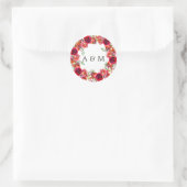 Sticker Rond Aquarelle Floral Mariage (Sac)