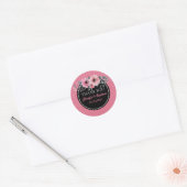 Sticker Rond Aquarelle Floral Merci Favoriser | Baptême de fill (Enveloppe)