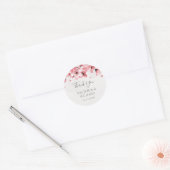 Sticker Rond Aquarelle Floral rose cerisier Mariage (Enveloppe)