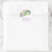 Sticker Rond Aquarelle Floral Succulent Boho Adresse de retour (Sac)