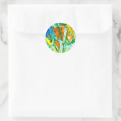 Sticker Rond aquarelle florale Abstraite (Sac)