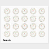 Sticker Rond Aquarelle florale Alphabet ABC Anniversaire (Feuille)