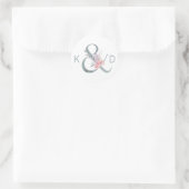 Sticker Rond Aquarelle Florale Ampersand et Mariage de monogram (Sac)