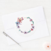 Sticker Rond Aquarelle Florale Art Wreath Craft (Enveloppe)