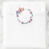 Sticker Rond Aquarelle Florale Art Wreath Craft (Sac)