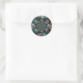 Sticker Rond Aquarelle florale de pivoine rose blanc (Sac)