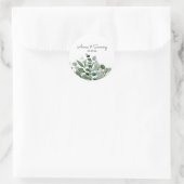 Sticker Rond Aquarelle Florale Eucalyptus Mariage de feuillage (Sac)