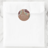 Sticker Rond Aquarelle florale Mariage Thankyou Favoriser Class (Sac)
