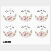 Sticker Rond Aquarelle florale Merci d'abeille (Feuille)