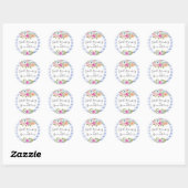 Sticker Rond Aquarelle florale moderne Rose Marine Stripes Mari (Feuille)