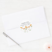 Sticker Rond Aquarelle florale Orange Poppies Enveloppe Phoques (Enveloppe)