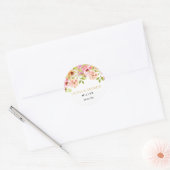 Sticker Rond Aquarelle florale orange rose | (Enveloppe)