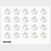 Sticker Rond Aquarelle Florale Quinceanera (Feuille)