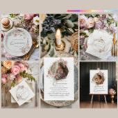 Sticker Rond Aquarelle Florale Quinceanera