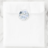 Sticker Rond Aquarelle florale Roses bleu-duché (Sac)
