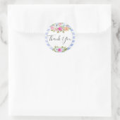 Sticker Rond Aquarelle Florale Rustique Merci à bande moderne (Sac)