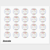 Sticker Rond Aquarelle Florale Rustique Moderne Stripe Chic (Feuille)