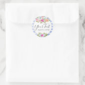 Sticker Rond Aquarelle Florale Rustique Moderne Stripe Chic (Sac)