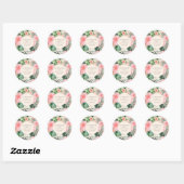 Sticker Rond Aquarelle florale tendance Mariage vert tropical (Feuille)