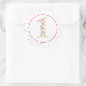 Sticker Rond Aquarelle Florale Un premier anniversaire (Sac)