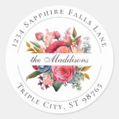 Sticker Rond Aquarelle florale vive (Devant)