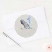 Sticker Rond Aquarelle Flying Blue Heron (Enveloppe)
