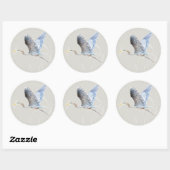 Sticker Rond Aquarelle Flying Blue Heron (Feuille)