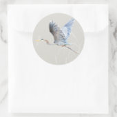 Sticker Rond Aquarelle Flying Blue Heron (Sac)