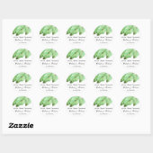 Sticker Rond Aquarelle Foliage Mariage tropical (Feuille)