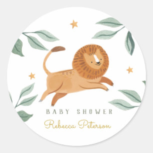 Sticker Rond Aquarelle forêt Baby shower animal mignon