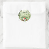 Sticker Rond Aquarelle Forêt Champignons Ferres Script Merci (Sac)