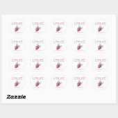 Sticker Rond Aquarelle fraise et Baby shower arc (Feuille)