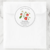 Sticker Rond Aquarelle fraise sur confiture blanche (Sac)