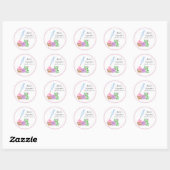 Sticker Rond Aquarelle Frosting Cupcake Fabriqué Avec Amour (Feuille)