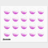 Sticker Rond Aquarelle Fuchsia Moderne Mariage élégant Faveur (Feuille)