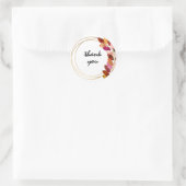 Sticker Rond Aquarelle géométrique Feuilles merci pour (Sac)