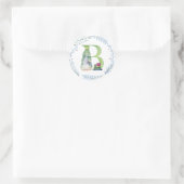Sticker Rond Aquarelle gnome de Noël. (Sac)