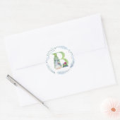 Sticker Rond Aquarelle gnome de Noël. (Enveloppe)