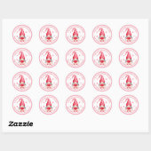 Sticker Rond Aquarelle Gnome filles camarades de classe Valenti (Feuille)