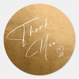 Sticker Rond Aquarelle Gradient Merci Automne Gold ID786