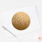 Sticker Rond Aquarelle Gradient Merci Automne Gold ID786 (Enveloppe)