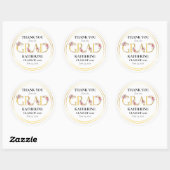 Sticker Rond Aquarelle graduée Floral Graduation Merci (Feuille)