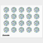 Sticker Rond Aquarelle Grand Blueberry (Feuille)
