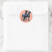 Sticker Rond Aquarelle Great Danes (Sac)