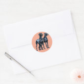 Sticker Rond Aquarelle Great Danes (Enveloppe)