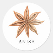 Sticker Rond Aquarelle Herb Anise (Devant)