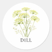 Sticker Rond Aquarelle Herb Dill (Devant)