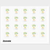 Sticker Rond Aquarelle Herb Ginseng (Feuille)