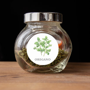 Sticker Rond Aquarelle Herb Oregano