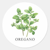 Sticker Rond Aquarelle Herb Oregano (Devant)